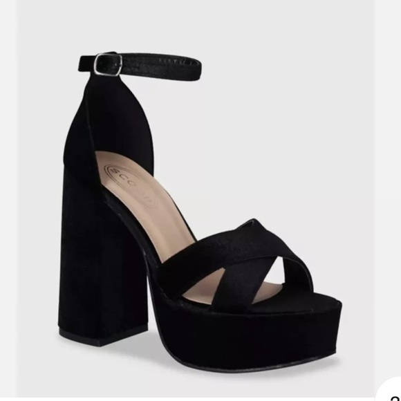 Scoop NYC Shoes - Scoop Velvet Platform Heeled Sandals
